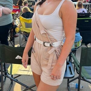 Beige Sleeveless Jumpsuit